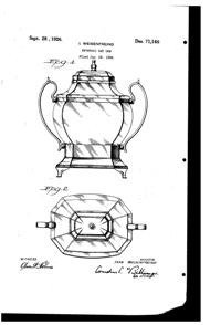 Century Silver Dispenser Design Patent D 71166-1