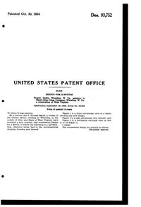 Hazel-Atlas Bottle Design Patent D 93752-2