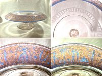 Unknown Border Etch with People on Footed Console Bowl