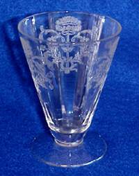 Unknown Floral Etch on Unknown Paneled Footed Tumbler