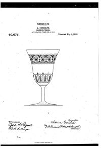 Bessiere Decorated Goblet Design Patent D 40675-1