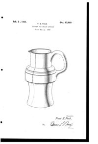Feck Pitcher Design Patent D 63889-1