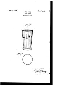 Giese Decorated Tumbler Design Patent D 75836-1