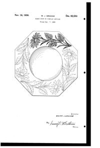 Graham Decorated Dish Design Patent D 82554-1