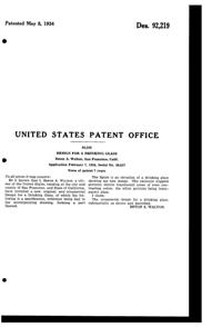 Walton Decorated Tumbler Design Patent D 92219-2