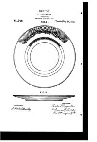 Reizenstein Decorated Plate Design Patent D 61248-1