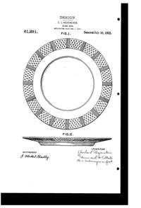 Reizenstein Decorated Plate Design Patent D 61251-1