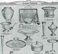 Sterling Glass Co. Catalog Page  Lotus Pattern