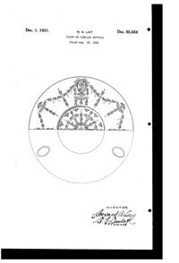 Belmont Rose Cameo Plate Design Patent D 85656-1