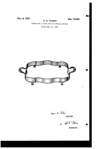Farber Dish Holder Design Patent D 74005-1