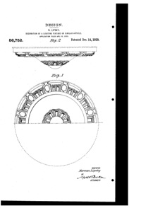 Artcraft Metal Stamping Light Fixture Design Patent D 56752-1