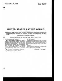 Beardslee Chandelier Light Fixture Design Patent D 82519-2