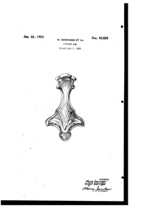 Geringer Lighting Fixture Mfg. Light Fixture Arm Design Patent D 63826-1
