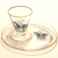 Unknown Canape Set w/ Unknown Enameled Polo Etch