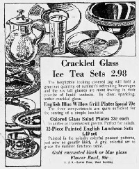 Unknown Crackled Glass Ice Tea Set Advertisement