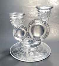 Cambridge # 502 Virginian Candle Holder with Portia Etch