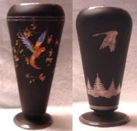 Rockwell Decorations on Tiffin Dahlia Vases