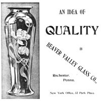 Beaver Valley Glass Co. Advertisement