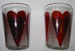 New Martinsville # 724 Heart in Sand Tumblers