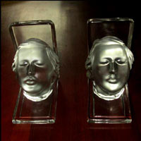 New Martinsville Lady Head Bookends