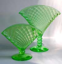 Cambridge # 410 & # 411 Spiral Optic Fan Vases