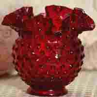Fenton #3854 Hobnail Double Crimped Vase