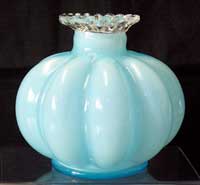 Fenton # 192 Blue Overlay Candleholder