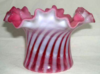 Fenton #1923 Cranberry Spiral Optic Vase