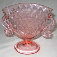 Fenton #1502 Diamond Optic Dolphin Fan Vase