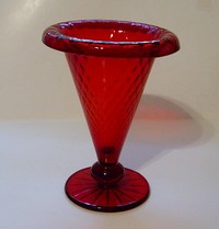 Fenton #1502 Rolled Edge Vase in Ruby