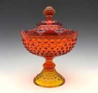 Fenton #3784 Hobnail Footed Candy Box
