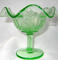 Fenton # 231 Rib and Holly and Sprig Compote