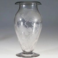 Fostoria #4095 Rolled Edge Vase w/ #269 Rogene Etch
