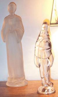 Fostoria Madonna & St. Francis Figurines