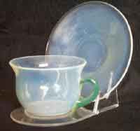 Fry Foval Cup and Saucer with green