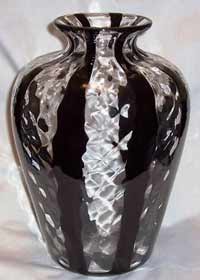 Fry Crystal & Black Vase
