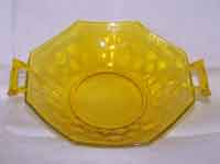 Heisey #1229 Octagon Diamond Optic Bowl in Marigold