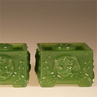 Imperial Cathay Jade Candlesticks