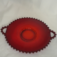 Imperial # 400/62D Ruby Red Candlewick Handled Plate
