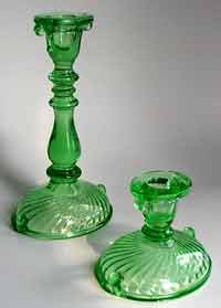 Imperial #3130 and 715/3 Candleholders in Spiral Optic