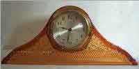 McKee Tambour Art Glass Mantle Clock