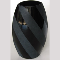 Paden City # 182 Pillow Vase w/ Diagonal Stripe Etch
