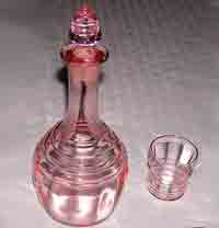Paden City # 191 Party Line Decanter and Tumblers