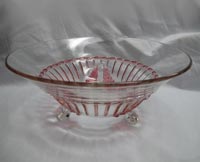 Paden City Nerva Bowl with Red Stain