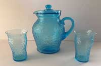 Tiffin # 6461 Stippled Iced Tea Pitcher and Tumblers