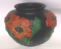 Tiffin #16256 Black Satin Poppy Vase