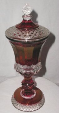 Westmoreland #1943 Footed Urn w/ Ruby Stain