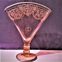 Westmoreland #1708 Fan Vase w/ National Silver Deposit Ware Label