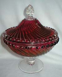 Westmoreland #1842 Swirl and Ball Covered Compote