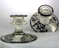 Indiana #   9 Candleholder w/ Fruits Silver Overlay